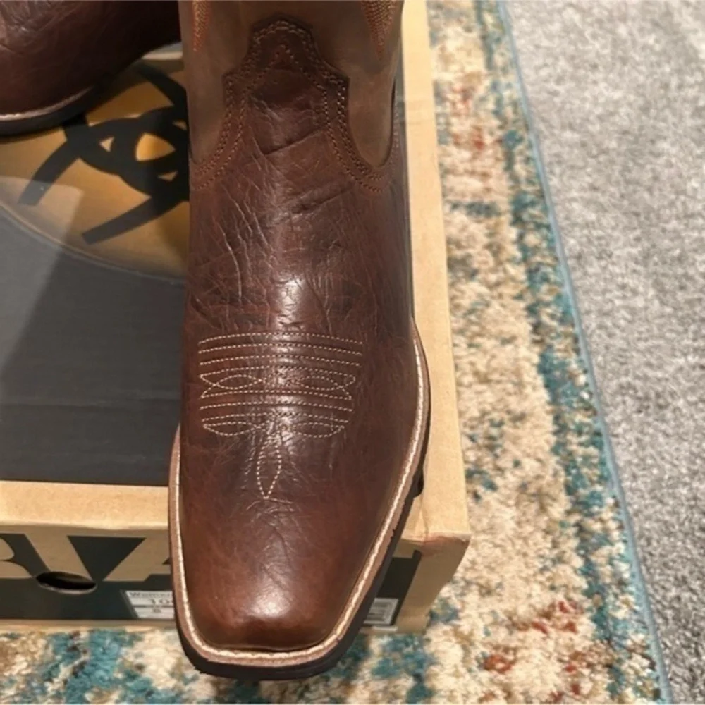 ✨NWT Ariat Round Up Square Toe II Western Boot 🥾 Cowboy 🤠 - 8 - Picture 9 of 13